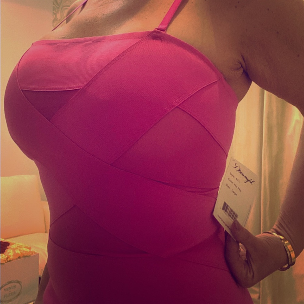 🆕 NWT hot pink fashion nova bandage dress